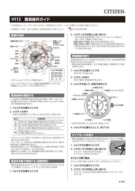 citizen シチズンウオッチH112